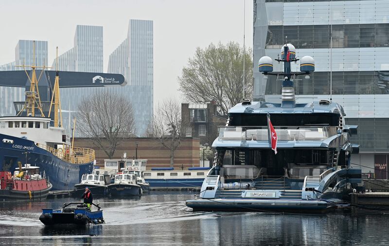 Britain on Tuesday detained a Russian-owned, $50-million superyacht boasting a fresh-water swimming pool, in what it called a "warning" to Moscow of the consequences for invading Ukraine.  AFP