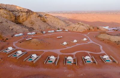 Looking like something from another world, Mysk Moon Retreat opened in Sharjah's desert sands. Photo: Mysk Hotels