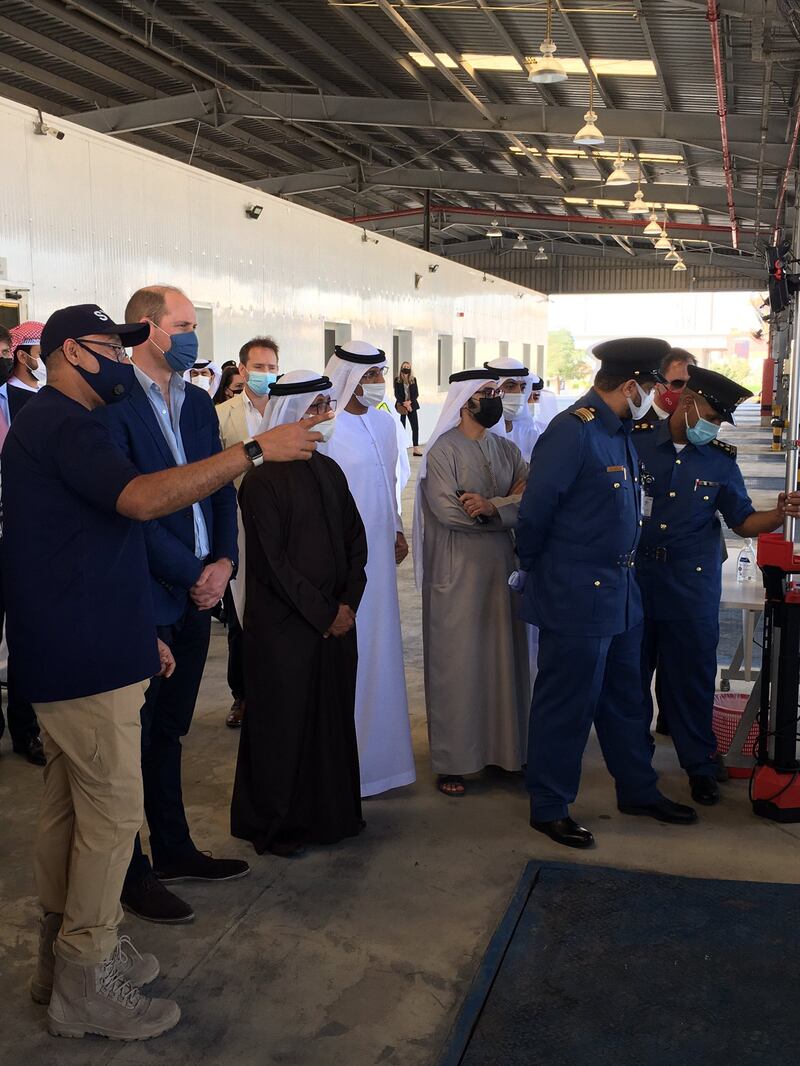 The duke travelled from Abu Dhabi to Dubai to visit one of the world’s busiest ports. John Dennehy / The National