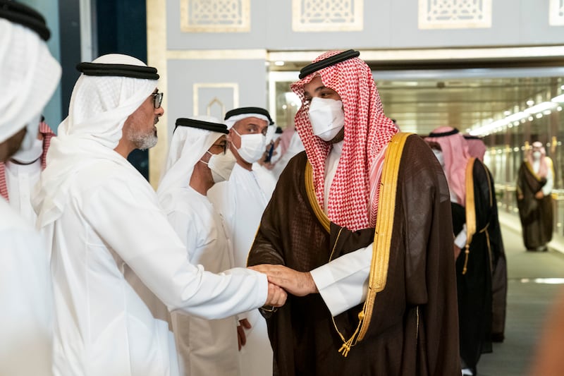 Prince Mohammed offers condolences to Sheikh Khaled bin Mohamed bin Zayed, member of the Abu Dhabi Executive Council and chairman of the Abu Dhabi Executive Office. 