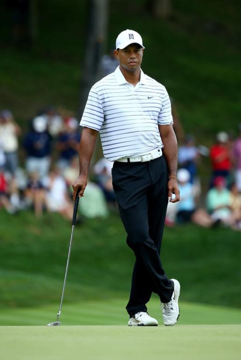 Tiger Woods of the United States waits on the sixth green during the second round of the PGA Championship at Valhalla Golf Club on August 8, 2014, in Louisville, Kentucky. Andy Lyons / Getty Images