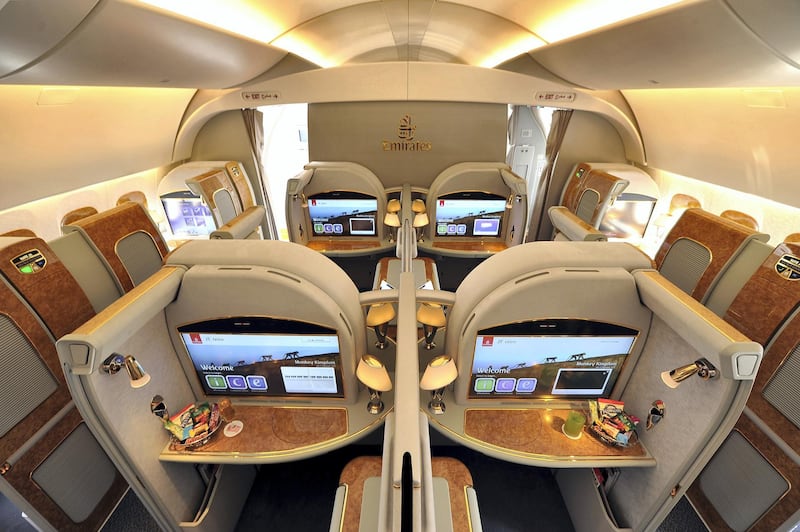 Interior of Business Class on Emirates A380. Courtsey: Emirates
