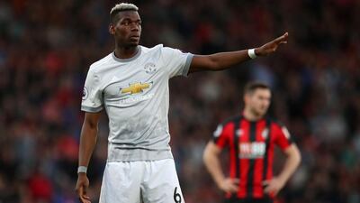 Paul Pogba of Manchester United was named man of the match in the 2-0 win over Bournemouth. Catherine Ivill / Getty Images