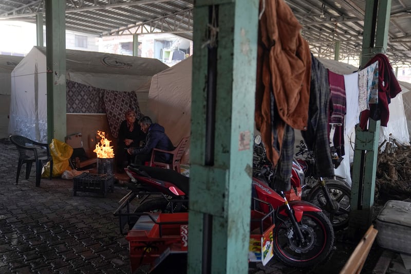 Syrian refugees shelter in a public market in the Islahiye district of Gaziantep, Turkey. AP