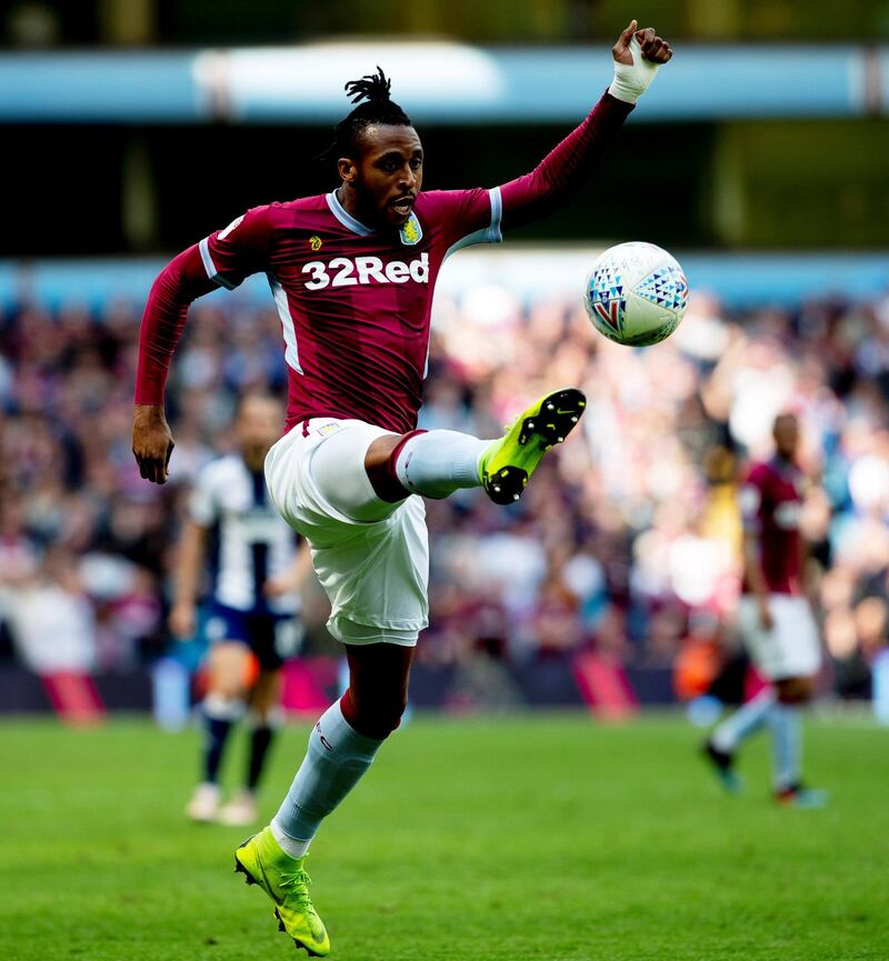 BIRMINGHAM, ENGLAND - MAY 11:  Jonathan Kodjia of Aston Villa in action during the Sky Bet Championship Play-off Semi Final First Leg between Aston Villa and West Bromwich Albion at Villa Park on May 11, 2019 in Birmingham, England. (Photo by Neville Williams/Aston Villa FC via Getty Images)