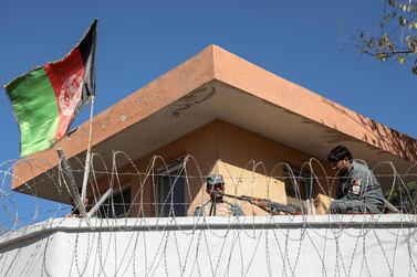 Afghan policemen keep watch near the site of an attack in Kabul, Afghanistan November 2, 2020. REUTERS/Omar Sobhani