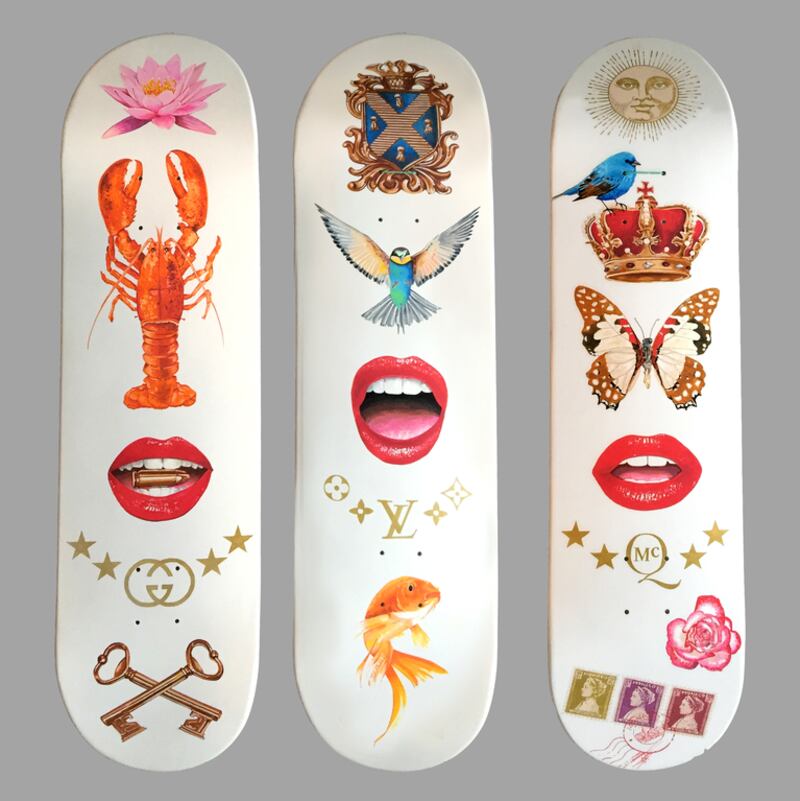 ‘Lips’ skateboard designs by arist Fotis Gerakis.