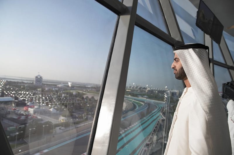 Sheikh Mohammed bin Saud Al Qasimi, Crown Prince and Deputy Ruler of Ras Al Khaimah, at the Abu Dhabi Grand Prix. Mohamed Al Hammadi / Crown Prince Court - Abu Dhabi