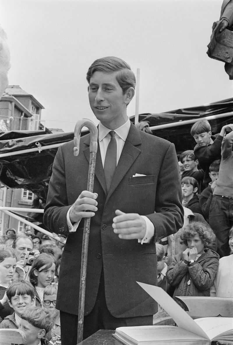 Prince Charles during a tour of Wales in 1969