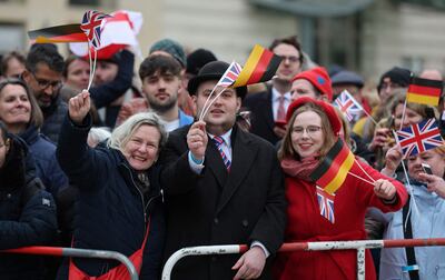 Well-wishers turned out to see King Charles III and Queen Consort Camilla in Berlin. AFP 