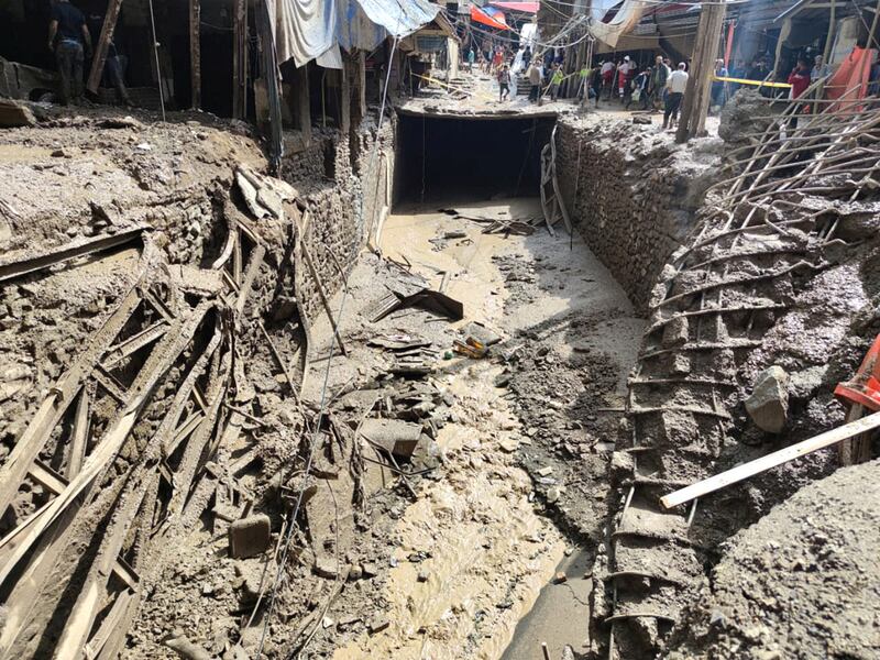 Flood damage in Emamzadeh Davoud. Reuters