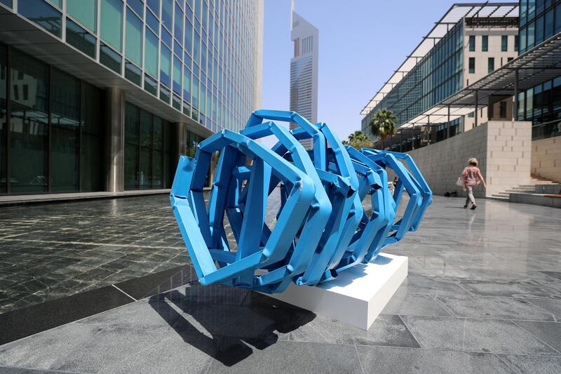 Dubai, United Arab Emirates - Reporter: Alexandra Chaves. Arts and Lifestyle. Sadie Wasil, Allah, Allah, Allah in the sculpture park. Art Dubai 2021 opens at the DIFC. Tuesday, March 30th, 2021. Dubai. Chris Whiteoak / The National