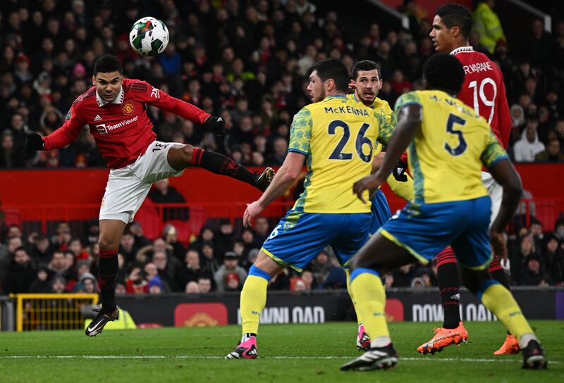 Casemiro – 8. More advanced than usual. Headed the ball towards goal after 29 when he found himself in space. Missed Johnson as he created Forest’s best first half chance. Beautiful curling ball to Weghorst on 45. Headed wide on 65. Still the game’s central figure. Booked after a slip. 
AFP