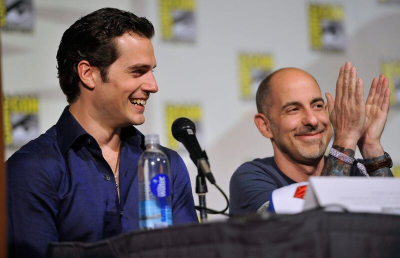 Henry Cavill, left, and Stanley Tucci attend the "Superman" 75th Anniversary panel on Day 4 of the Comic-Con International on Saturday, July 20, 2013 in San Diego. (Photo by Chris Pizzello/Invision/AP) *** Local Caption ***  2013 Comic-Con - Superman 75th Anniversary Panel.JPEG-03812.jpg