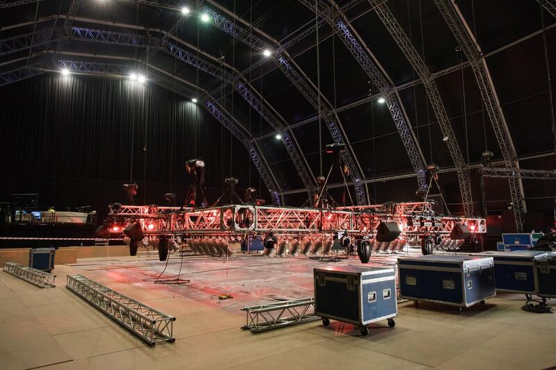 Flash Forum is getting converted into a venue fit to host UFC Fight Island. Credit: DCT-Abu Dhabi