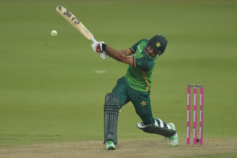 Pakistan's Fakhar Zaman hit 193 from 155 balls in the second ODI against South Africa at the Wanderers Stadium in Johannesburg on Sunday, April 4, 2021. AFP