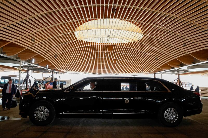 The US presidential state car known as 'The Beast' in Portland, Oregon, in April 2022. Reuters