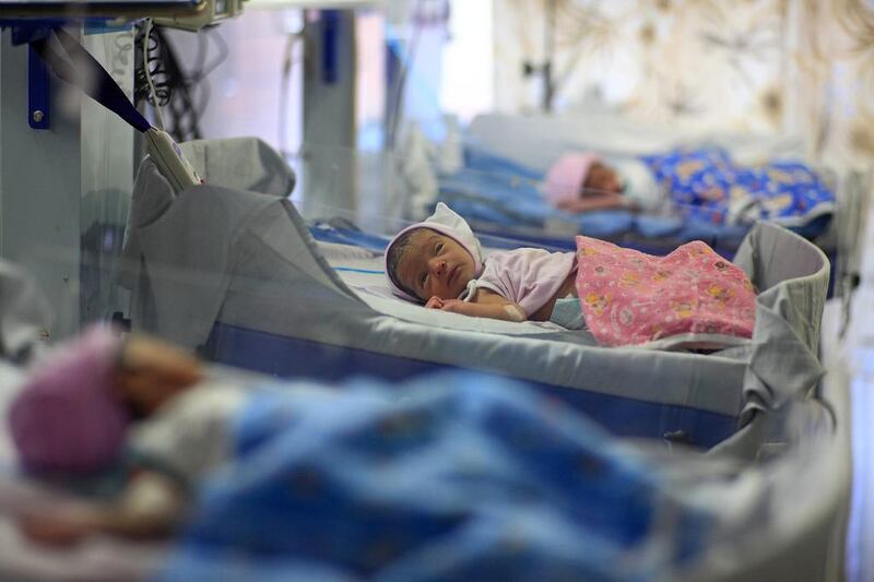 Newborns at a surrogacy clinic in the Indian state of Gujarat, pictured on September 21, 2013. Subhash Sharma for The National 
