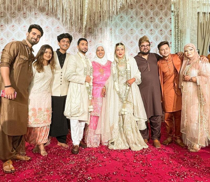 The couple celebrated alongside the likes of Sanjay Leela Bhansali, Hussain Kuwajerwala, Gautam Rode, and composer Ismail Darbar, the groom's father. Instagram