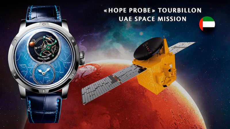 Louis Moinet has created a watch that celebrates the UAE Hope probe mission. Courtesy Louis Moinet