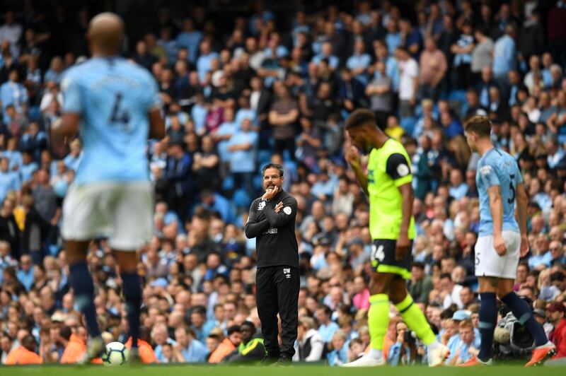 David Wagner, manager of Huddersfield Town looks on. Getty Images