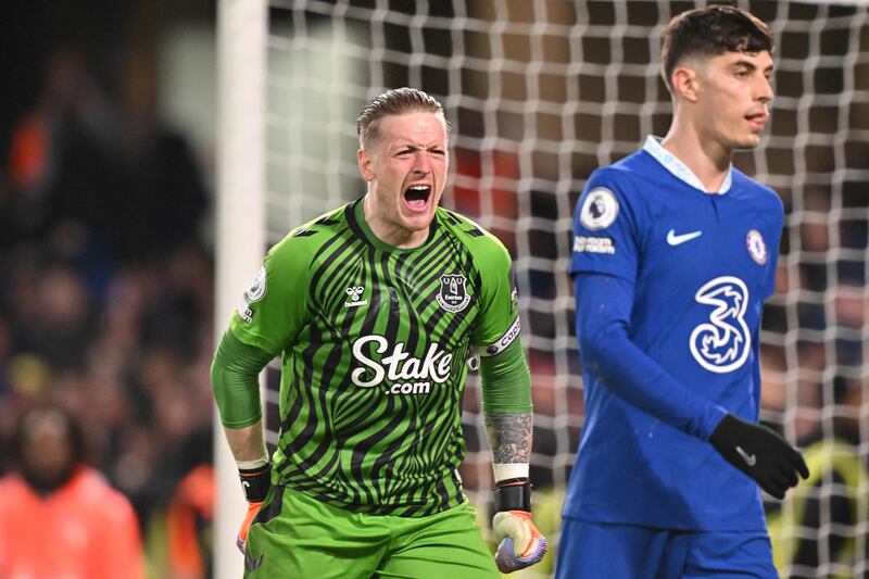EVERTON PLAYER RATINGS: Jordan Pickford - 6. Made a good save to keep out Havertz's header just after the restart. Couldn’t have kept out any of Chelsea’s goals. AFP