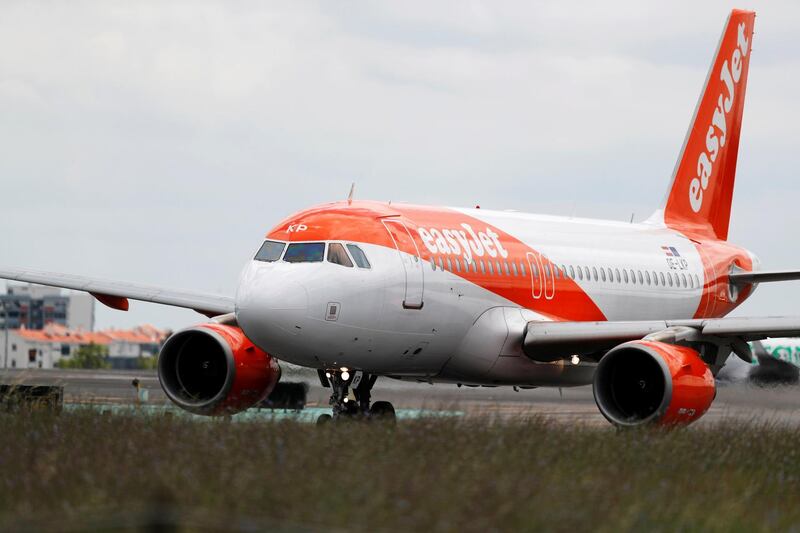 An easyJet plane prepares to take off at Lisbon's airport, Portugal July 5, 2018. REUTERS/Rafael Marchante
