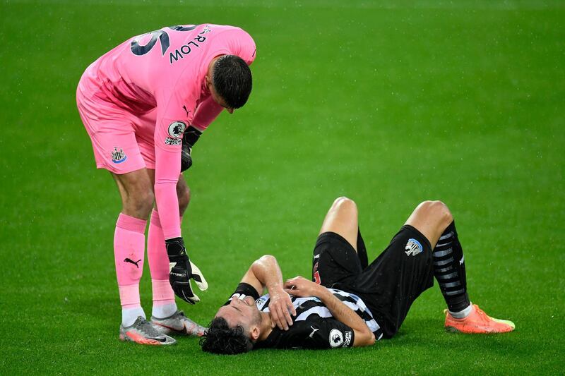 Fabian Schar - 7: Just returned from shoulder injury and seemed to aggravate the problem after hitting the deck awkwardly in the first half. Played on clearly in discomfort but was taken off 10 minutes into second half. A blow for Newcastle with captain Lascelles already out injured. Getty