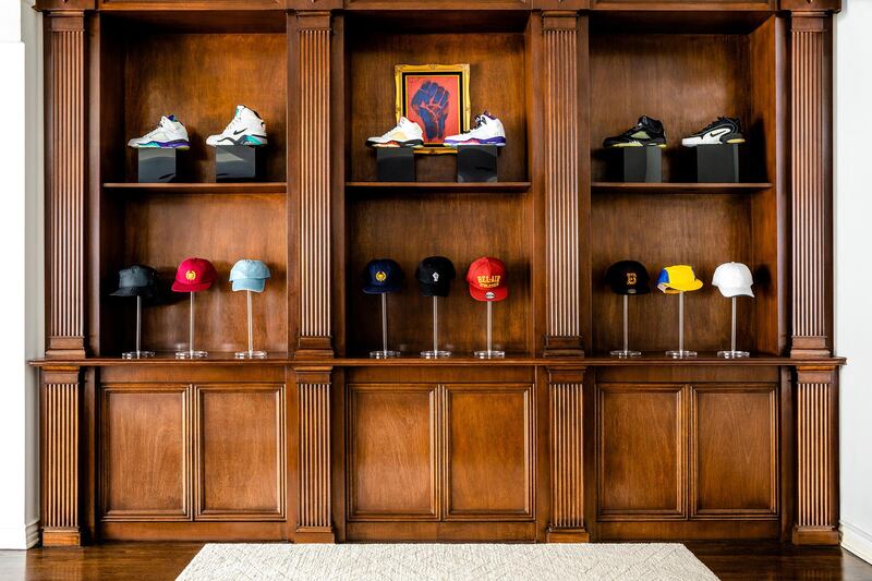 The property has an impressive collection of Air Jordans, which are available for guests to wear. Courtesy Airbnb