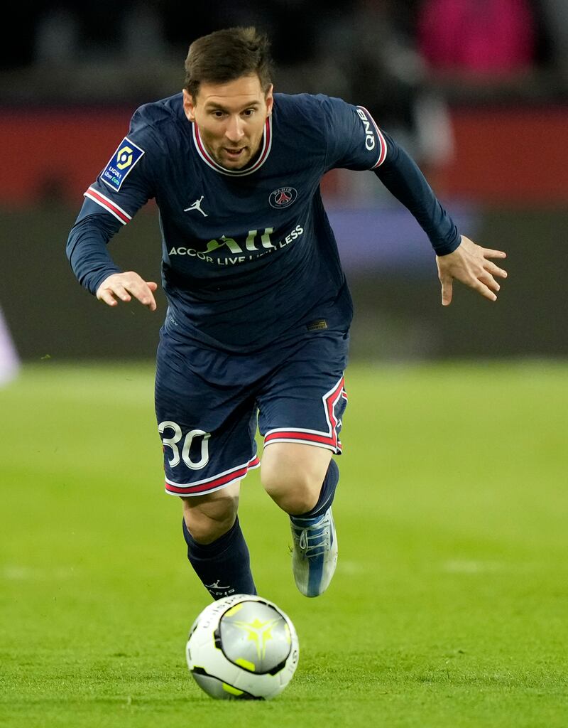 PSG's Lionel Messi controls the ball. AP Photo