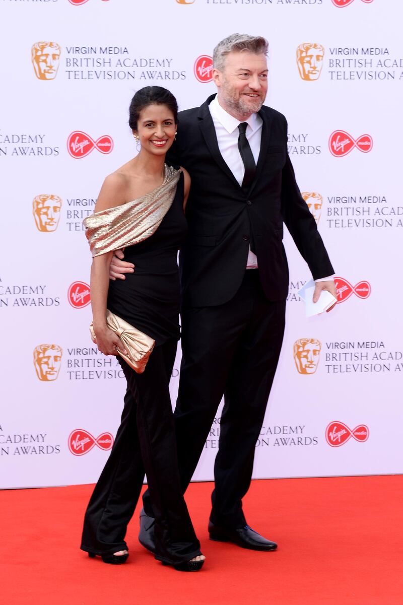 Konnie Huq and Charlie Brooker attends the Virgin Media British Academy Television Awards at the Royal Festival Hall in London, Britain, 12 May 2019. Getty Images