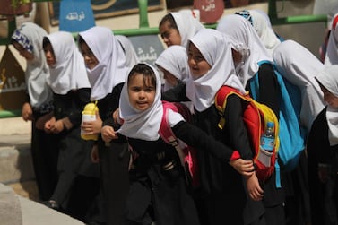 Afghan girls attend a school in Herat, Afghanistan. The Taliban continues to severely curtail girls’ education. EPA