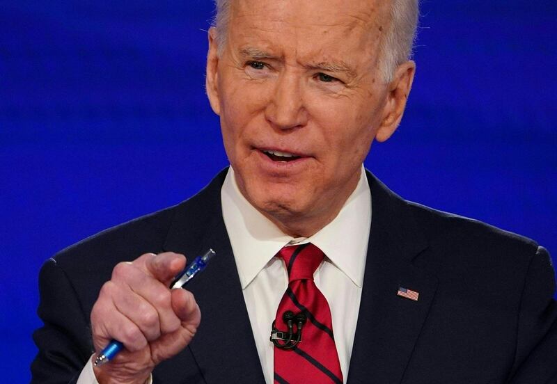 Former US vice president Joe Biden takes part in the 11th Democratic Party 2020 presidential debate. AFP