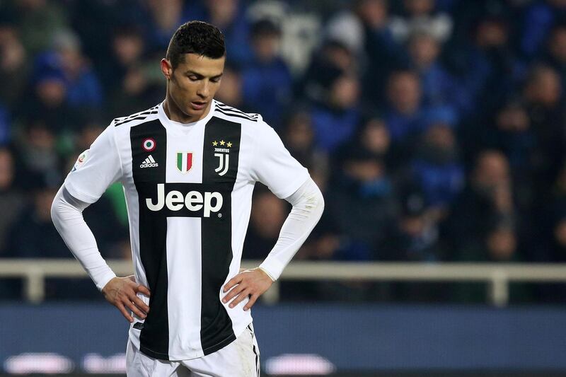 Juventus' Cristiano Ronaldo reacts during the Italian Serie A soccer match Atalanta BC vs Juventus FC at the Atleti Azzurri d'Italia stadium in Bergamo, Italy.  EPA