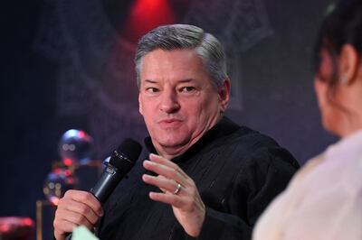 Ted Sarandos speaks during an event in Mumbai in February. AFP