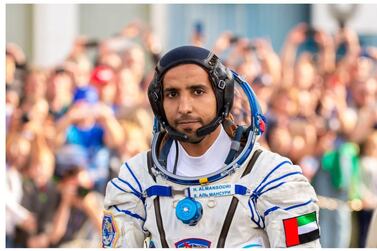  Hazza Al Mansouri etched his name in history when he became the first Emirati to travel in space last September. Courtesy: National Geographic    