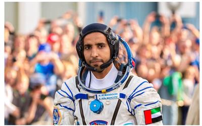  Hazza Al Mansouri etched his name in history when he became the first Emirati to travel in space last September. Courtesy: National Geographic    