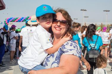 Dubai, United Arab Emirates- Emily and Sam Ray at the Rare Disease Walkathon at Kite Beach, Dubai. Ruel Pableo for The National