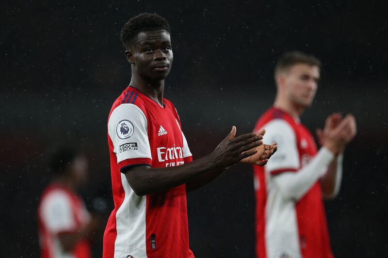 Bukayo Saka – 7 The academy product took a while to get into the game after picking up an early yellow card for a foul on Walker-Peters. He then put in a great cross for the first goal and was unlucky not to score after hitting the post. AFP