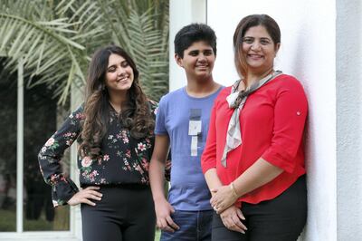 Mahnaz Faquih Shaikh has helped donate tens of thousands of iftars to the needy in the past 20 years pictured with her children Alina aged 16 and Mikhail aged 12 in Dubai on May 5th, 2021. Chris Whiteoak / The National. 
Reporter: Anam Rizvi for News