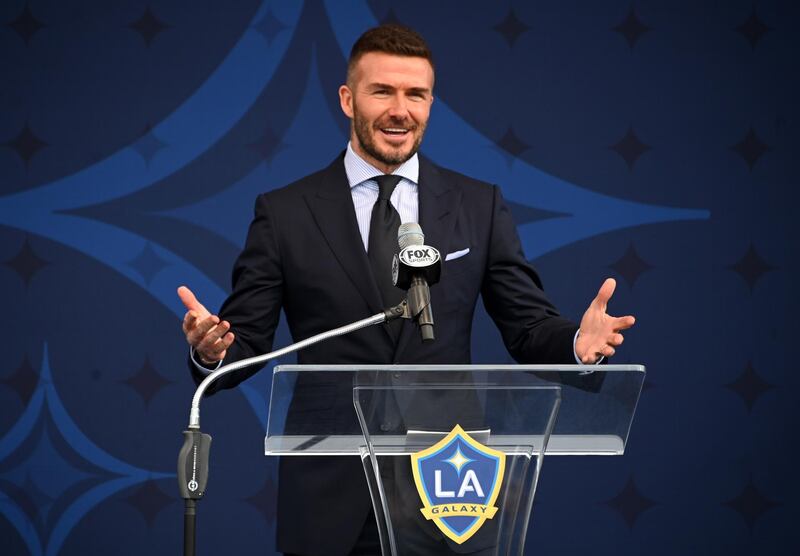 David Beckham speaks during unveiling of the statue. Kirby Lee / USA TODAY Sports / Reuters