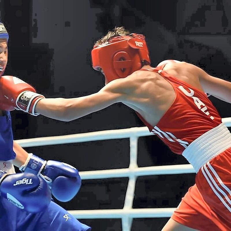 Khaled Al Kardi won bronze in the inaugural Asian Schools Boxing Championship for boys 13-14 years. Courtesy UAE Boxing Federation.
