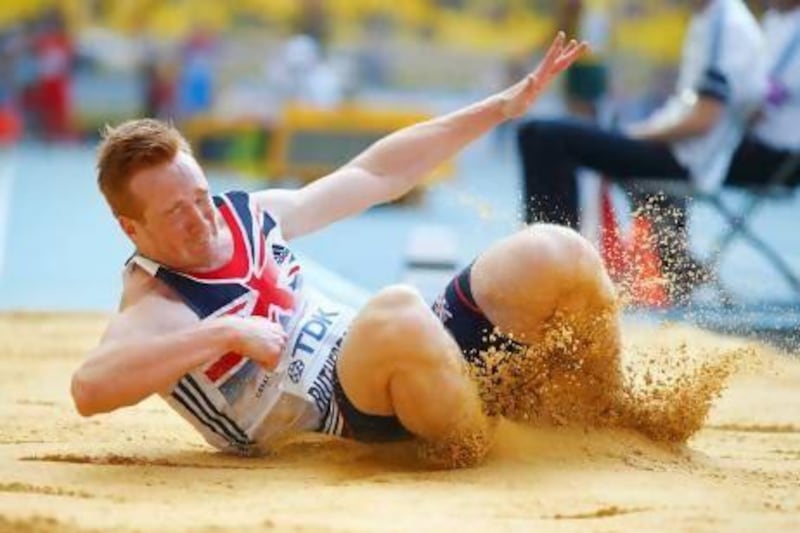 Greg Rutherford flopped at the World Athletics Championships in Russia. Kai Pfaffenbach / Reuters