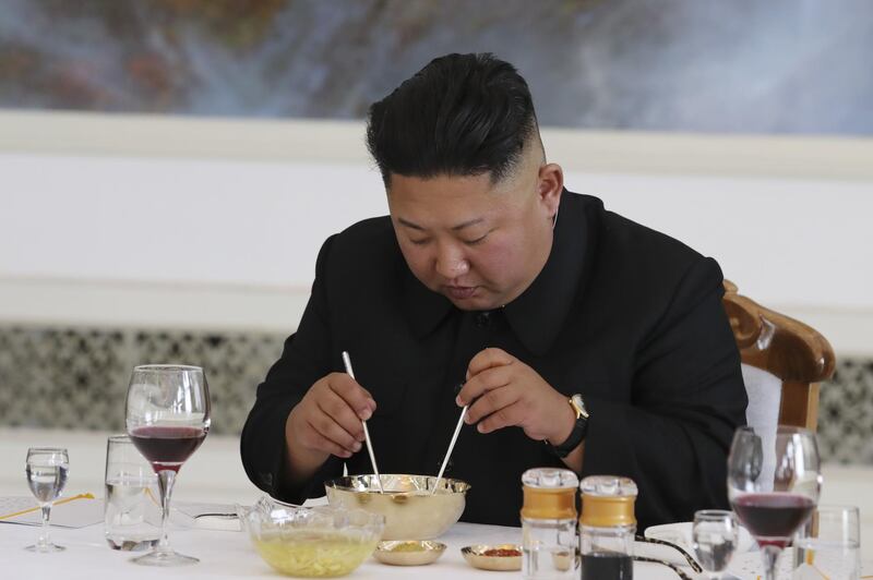 North Korean leader Kim Jong Un attends a lunch at the Okryugwan restaurant on September 19, 2018 in Pyongyang, North Korea. Getty Images