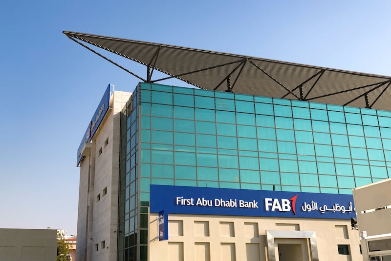 Dubai, United Arab Emirates - February 8th, 2018: General Views of First Abu Dhabi Bank. Thursday, February 8th, 2018. Jumeirah Beach Road, Dubai. Chris Whiteoak / The National