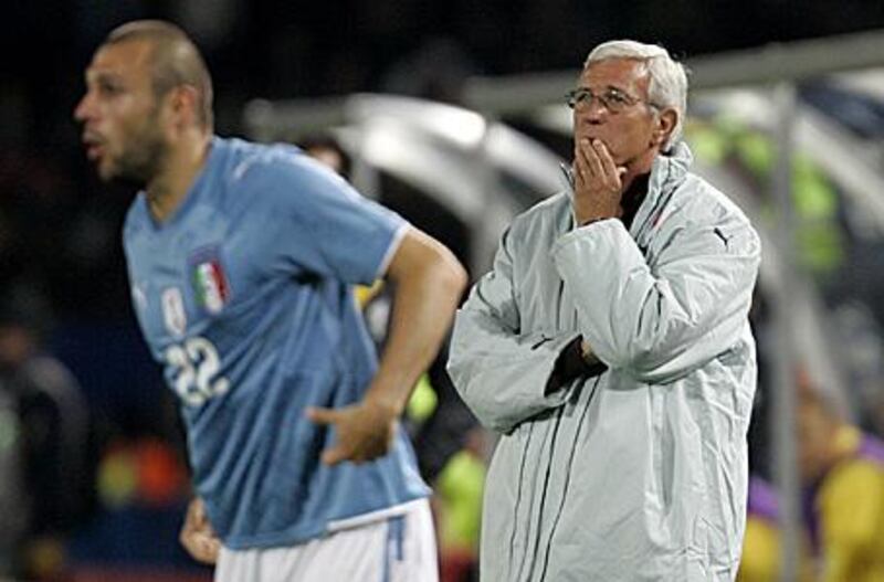 Italy's head coach Marcello Lippi, right, has very few options to replace the older, greater players.