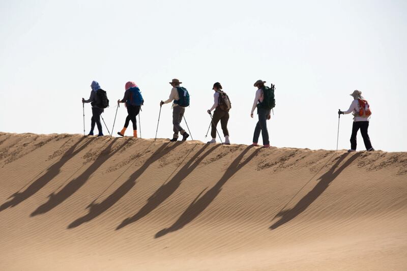 Walkers tackle the ridge. Courtesy Women’s Heritage Walk 