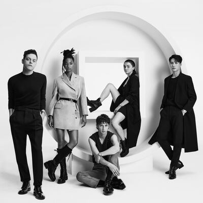 Ambassadors for the new Pasha watch include, from left, Rami Malek, Willow Smith, Troye Sivan, Maisie Williams and Jackson Wang. Courtesy Cartier