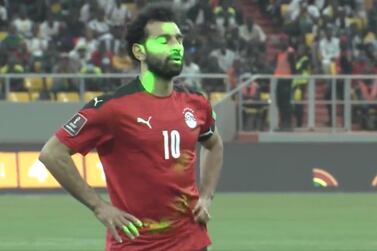 Senegal fans flashed lasers in Mohammed Salah's face as he stepped up to take a penalty. Photo: Screengrab