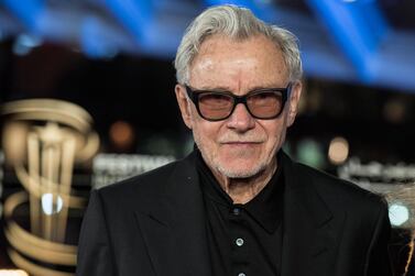epa08038280 US actor Harvey Keitel attends the tribute to French filmmaker Bertrand Tavernier (unseen) at the 18th annual Marrakech International Film Festival, in Marrakech, Morocco, 01 December 2019. The film festival runs from 29 November to 07 December 2019. EPA/JALAL MORCHIDI
